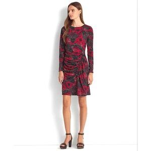 Lauren Ralph Lauren Red Paisley Jersey Dress Size 14